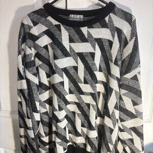 Vintage Area by TAG Mens Sweater Long Sleeve Sz XL Black/White